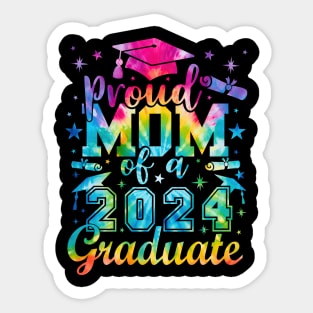 Proud Mom of a 2024 Graduate graphic Tie-Dye Sticker